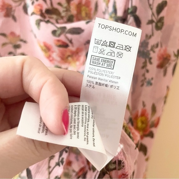 TOPSHOP Floral Ruffle Sleeve Blouse - Picture 8 of 8